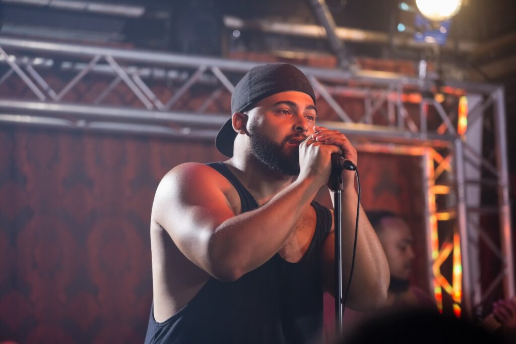 Singer performing on stage